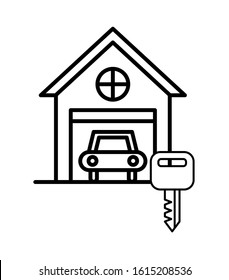 garage front facade isolated icon vector illustration design