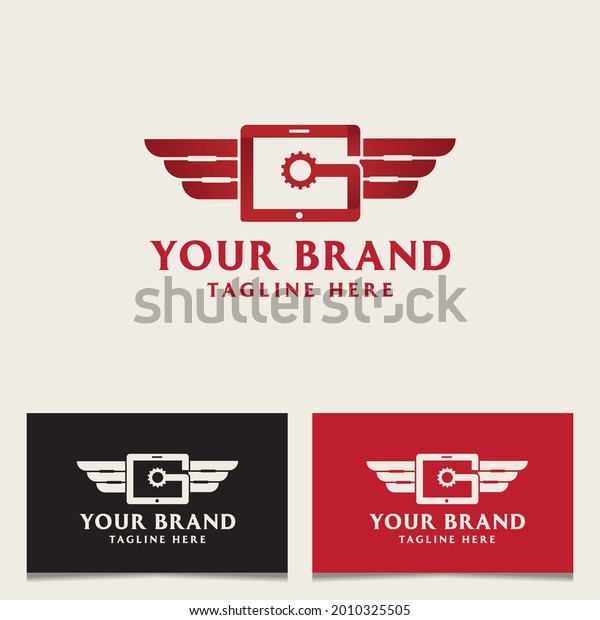 Garage Gadget Logo Design Red\

