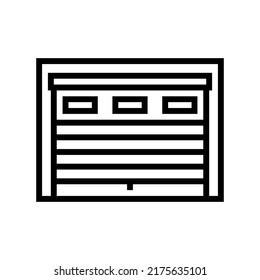 Garage Gate Line Icon Vector. Garage Gate Sign. Isolated Contour Symbol Black Illustration