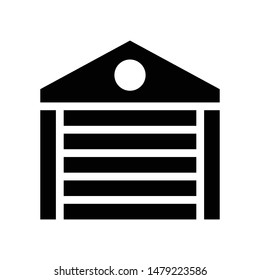 garage glyph flat vector icon