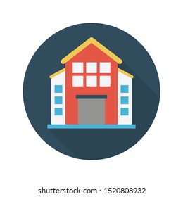 garage glyph flat vector icon