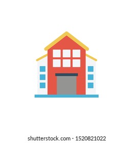 garage glyph flat vector icon