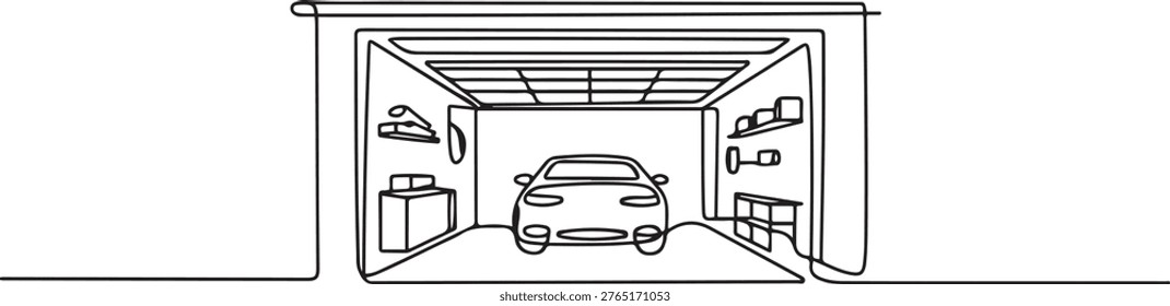 Garage graphic black white