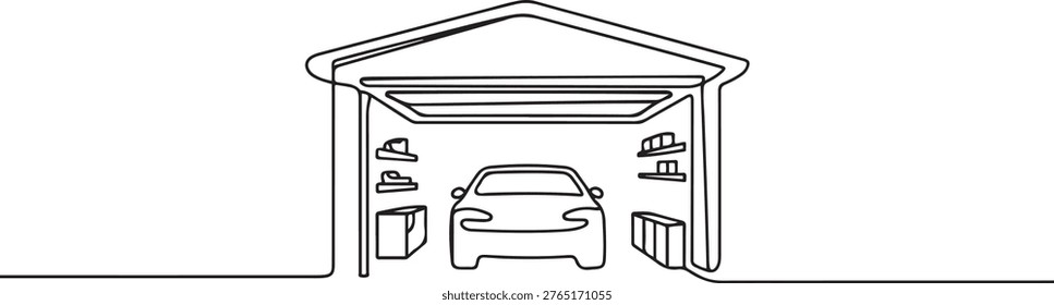 Garage graphic black white