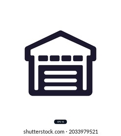 garage hangar icon on white background Vector illustration.
