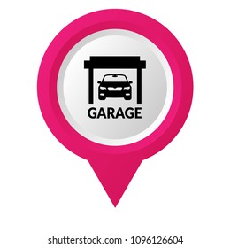 Garage here, garage icon and map pointer