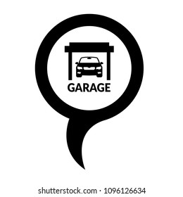 Garage here, garage icon and map pointer