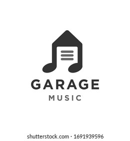 garage house music logo icon in modern minimal style