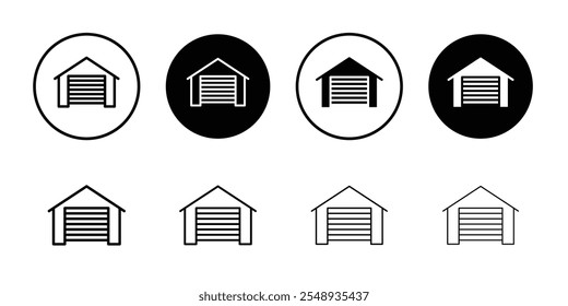 Ícone de garagem Vetor de contorno preto e branco