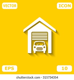 Garage icon with car