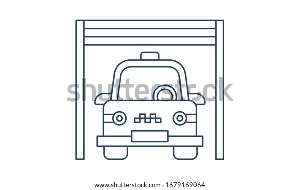 Garage icon car sign flat\
vector image