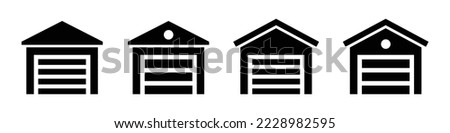 Garage icon, Car in garage icon, vector illustration