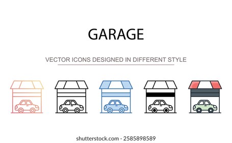 Garage icon design with white background stock illustration