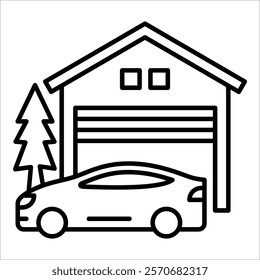 Garage Icon Element For Design