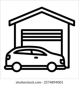 Garage Icon Element For Design