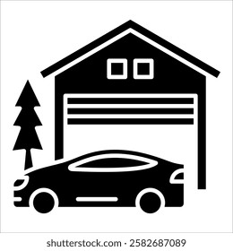 Garage Icon Element For Design