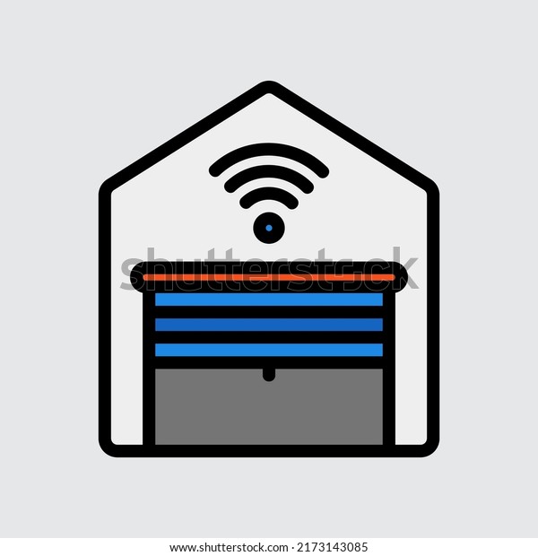 Garage icon in filled line style about\
smart home, use for website mobile app\
presentation