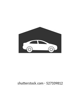 Garage icon flat. Illustration isolated vector sign symbol