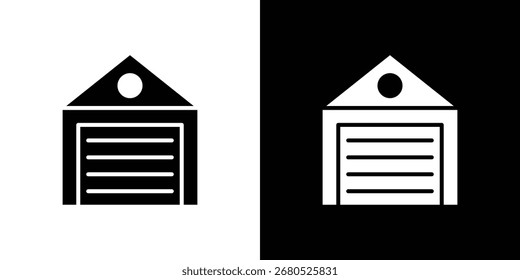 Garage icon. flat and line style collection.