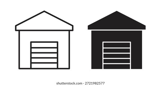 Garage Symbol flach einfaches Symbol. Liner Version - Stock-Vektor.