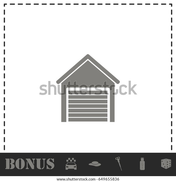 Garage\
icon flat. Simple vector symbol and bonus\
icon