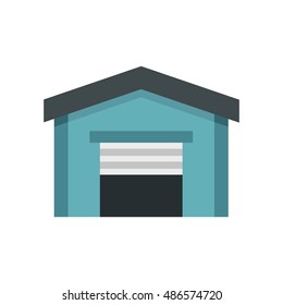 Garage icon in flat style isolated on white background. Storage symbol vector illustration