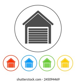 Garage icon. Flat vector illustrator EPS 10 