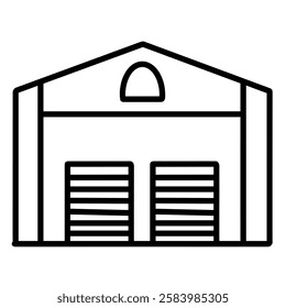 garage icon illustration, black and white icon