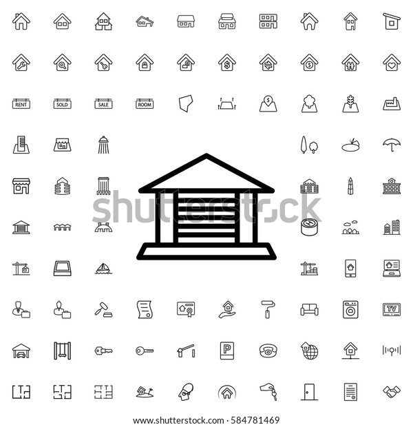 garage icon illustration isolated vector sign\
symbol. Real Estate icons\
set.