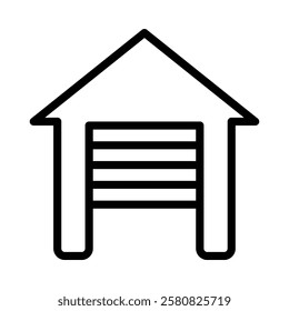 Garage icon illustration in line style. Perfect for website mobile app presentation. Suitable for any user interface and user experience