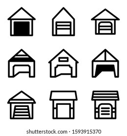 garage icon isolated sign symbol vector illustration - Collection of high quality black style vector icons
