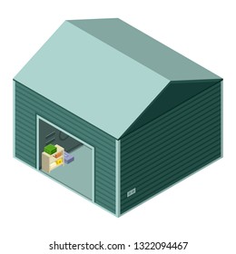 Garage icon. Isometric of garage vector icon for web design isolated on white background