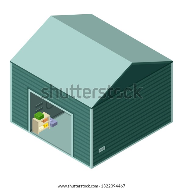Garage icon. Isometric of garage vector
icon for web design isolated on white
background