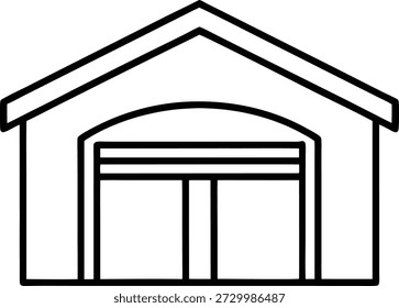 Ilustración vectorial de arte de línea de icono de garaje aislada