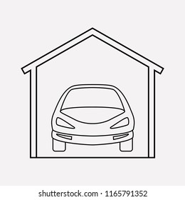 Garage icon line element. Vector illustration of garage icon line isolated on clean background for your web mobile app logo design.