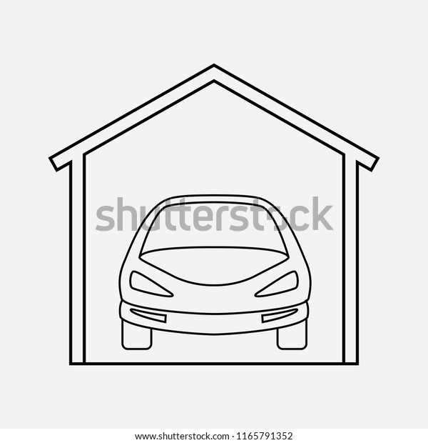 Garage icon line element. Vector illustration of\
garage icon line isolated on clean background for your web mobile\
app logo design.
