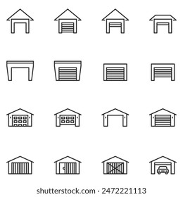 Vektorillustration der Garagensymbollinie