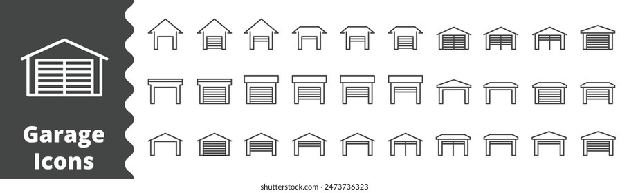 Vektorillustration der Garagensymbollinie