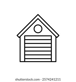 Garage icon linear logo isolated