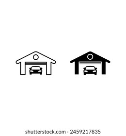 Garage Icon, for mobile concept and web design color editable