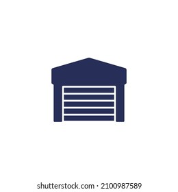 Garage icon on white, vector