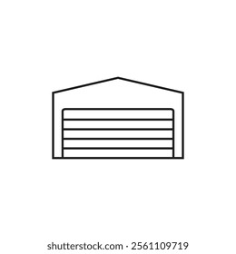 Garage icon Outline vector line symbol