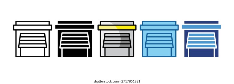 Conjunto de ícones de garagem Coleção de estilos múltiplos
