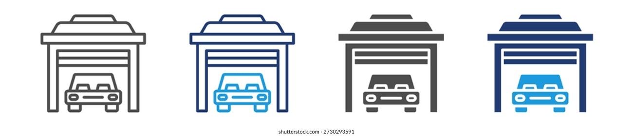 Conjunto de iconos de garaje de varios estilos