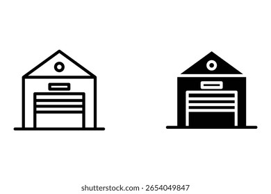 Garage icon set, vehicle, carport, storage, car, car vector illustration. Garage editable stroke icon. vector eps 10