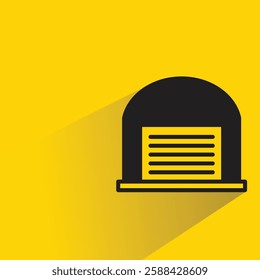 garage icon with shadow on yellow background