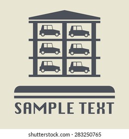 Garage icon or sign, vector illustration