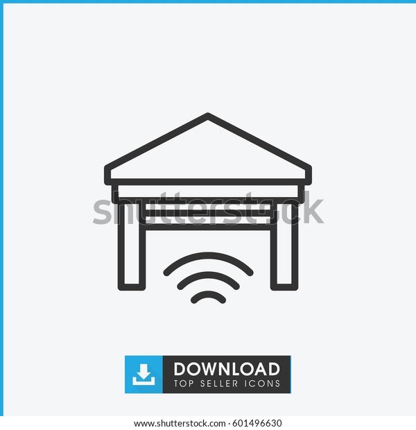 garage icon. simple outline garage vector\
icon. on white\
background.