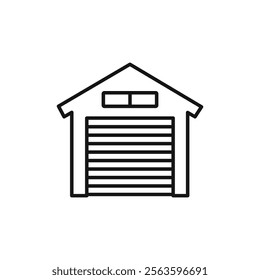 Garage icon Simple thin line flat symbol