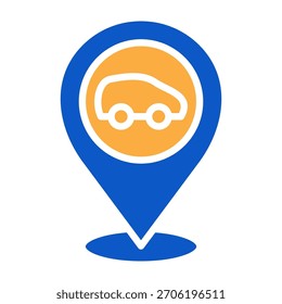 Garage Icon Solid Color Design Vector Illustration